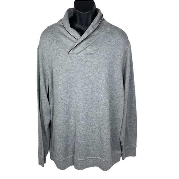 NWT Cremieux Grey Shawl Collar Cotton Sweater XL - Picture 1 of 10